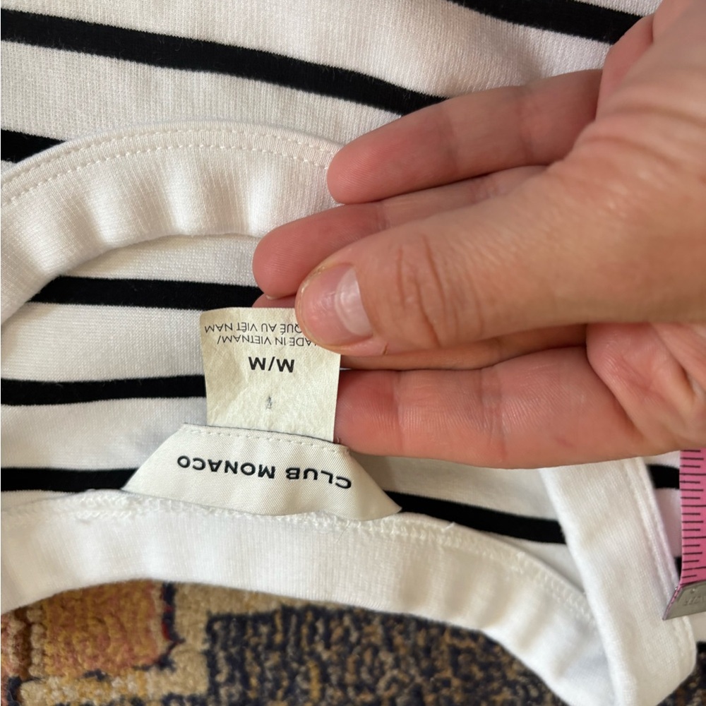 CLUB MONACO Perfect Black And White Stripe Tank SZ Medium - Picture 7 of 8